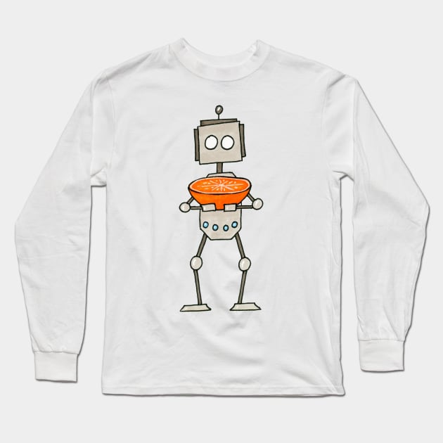 Orange Robot Long Sleeve T-Shirt by CuteBotss